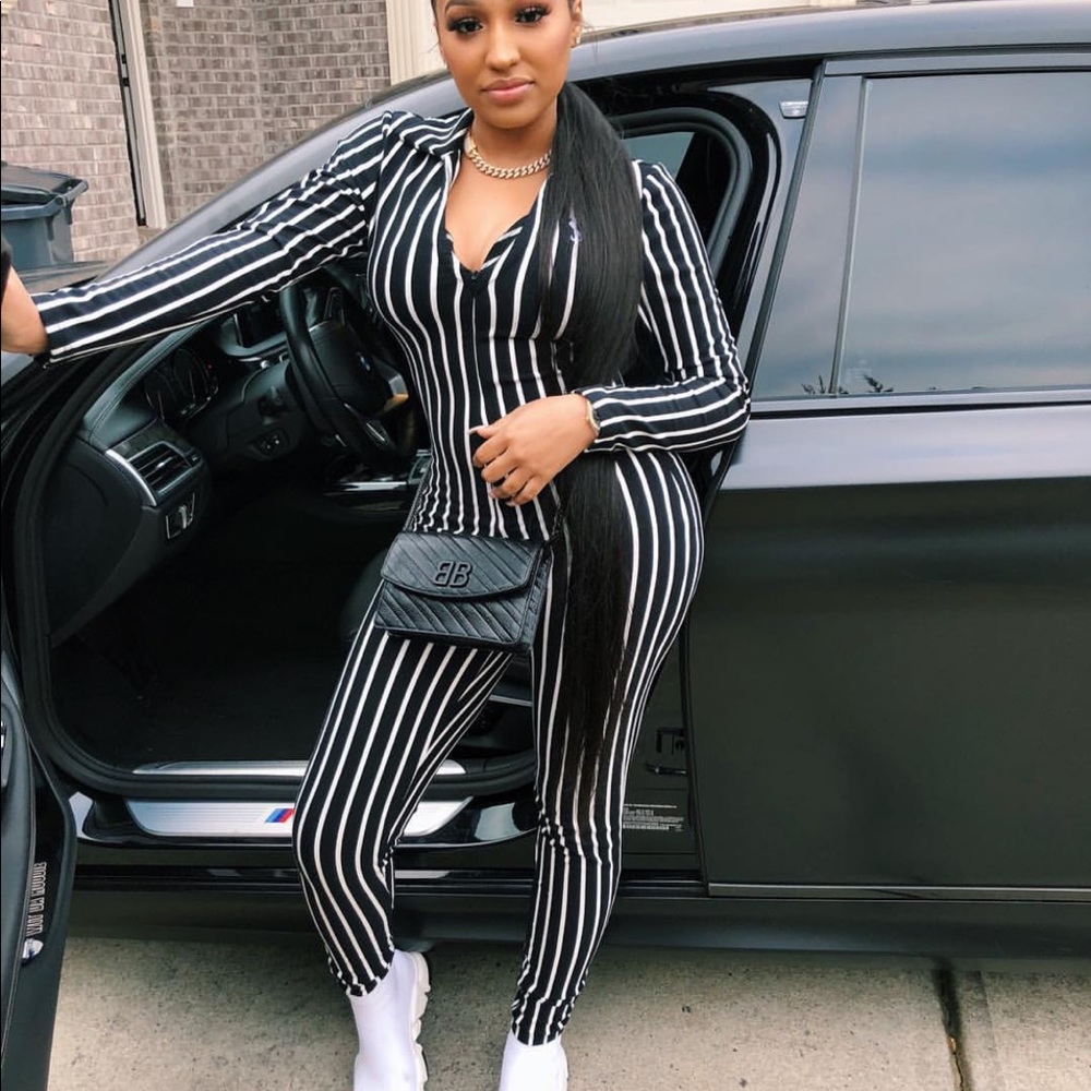 White/black jumpsuit from Gsuwoo